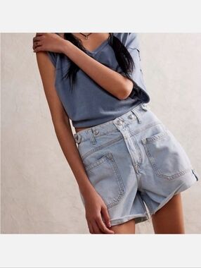 Free People Palmer Jean Shorts Light Blue 31